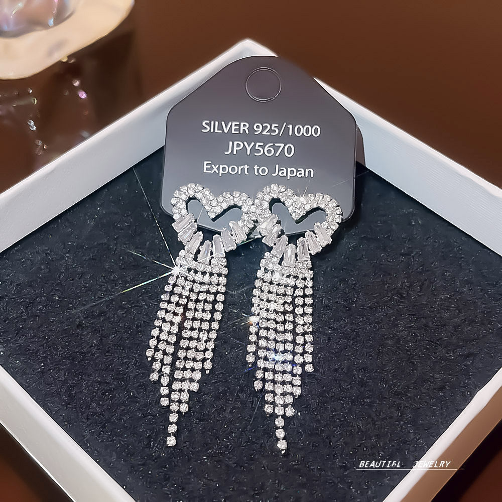 Women's Zircon Tassel High-grade Light Luxury Delicate Earrings