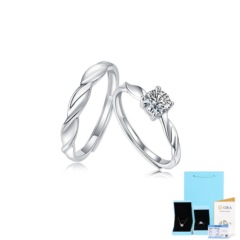 Moissanite Perfect Match Creative Adjustable Mouth Rings