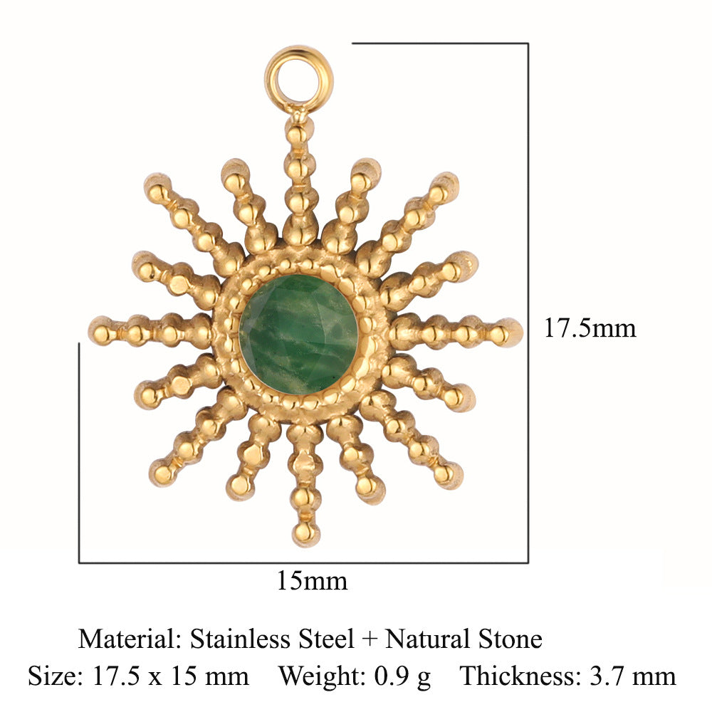 Bohemian Natural Stone Titanium Steel Jewelry Pendants