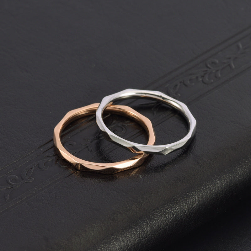 Women's Ornament Rhombus Minimalist Temperamental Popular Titanium Rings