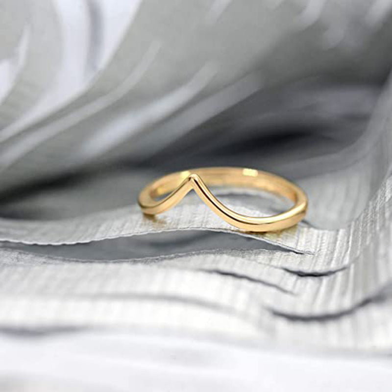 Women's Peach Heart Shaped Love Titanium Steel Glossy Rings
