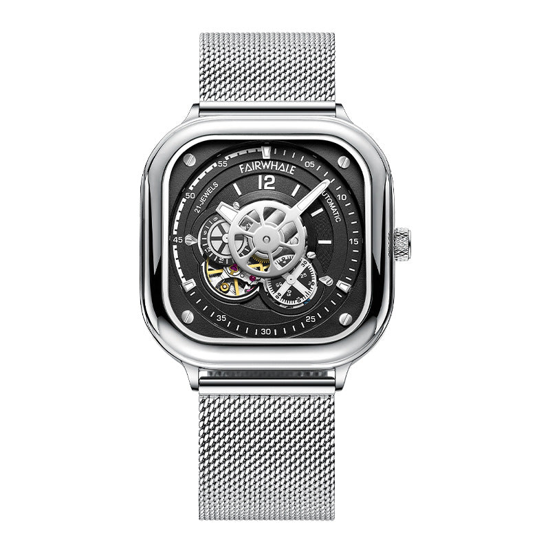 Watch Square Casual Hollow Large Dial Mechanical Watches