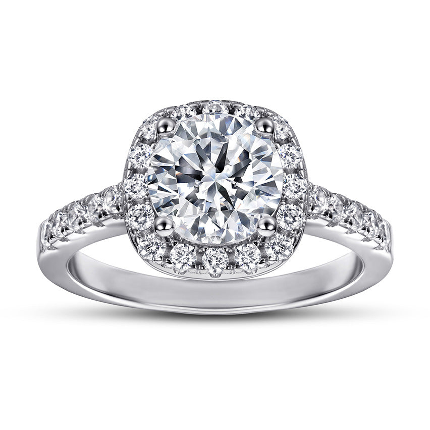 Women's Sterling Sier For Zircon Set Engagement Rings