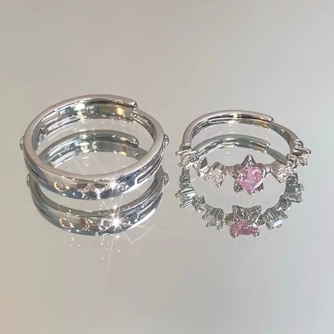 Campus Plated Female Pair Simple Gift Rings