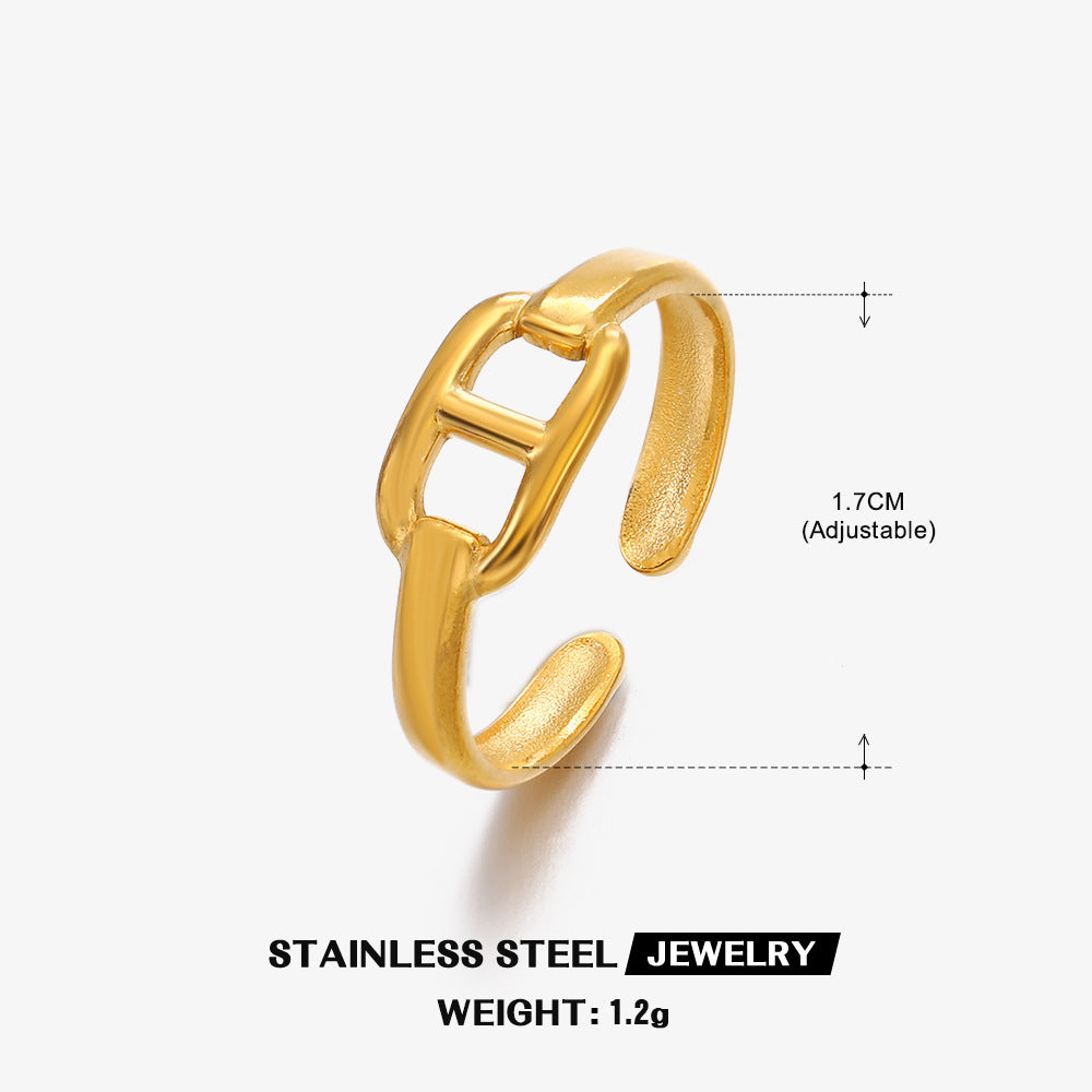 Women's Heart-shaped Open Vintage Popular Geometric Adjustable Rings