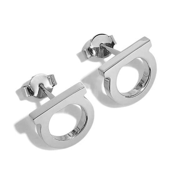 Women's Light Luxury High-grade Stainless Steel Letter Vacuum Earrings