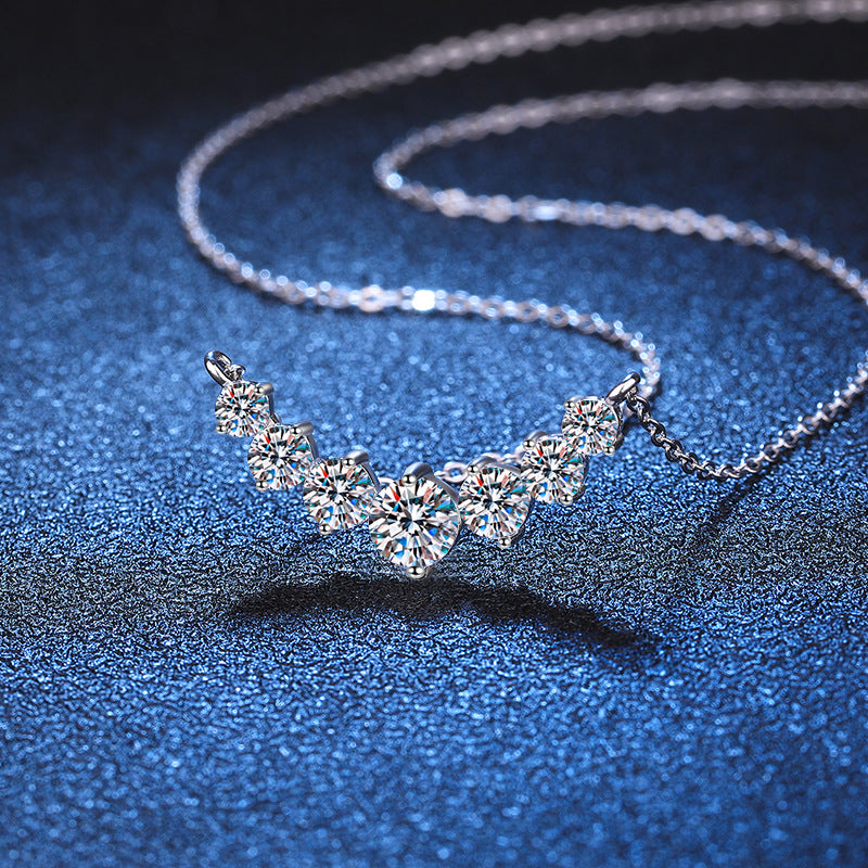 Women's Sterling Sier Plated Simple Smile Carat Necklaces