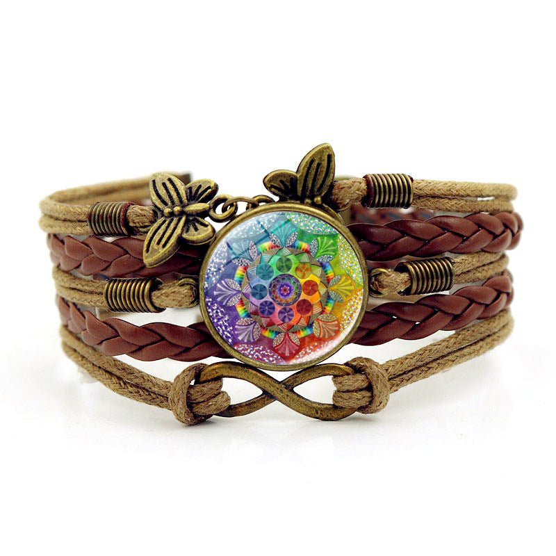 Life Female Butterfly Infinite Symbol Retro Woven Hand Jewelry Bracelets