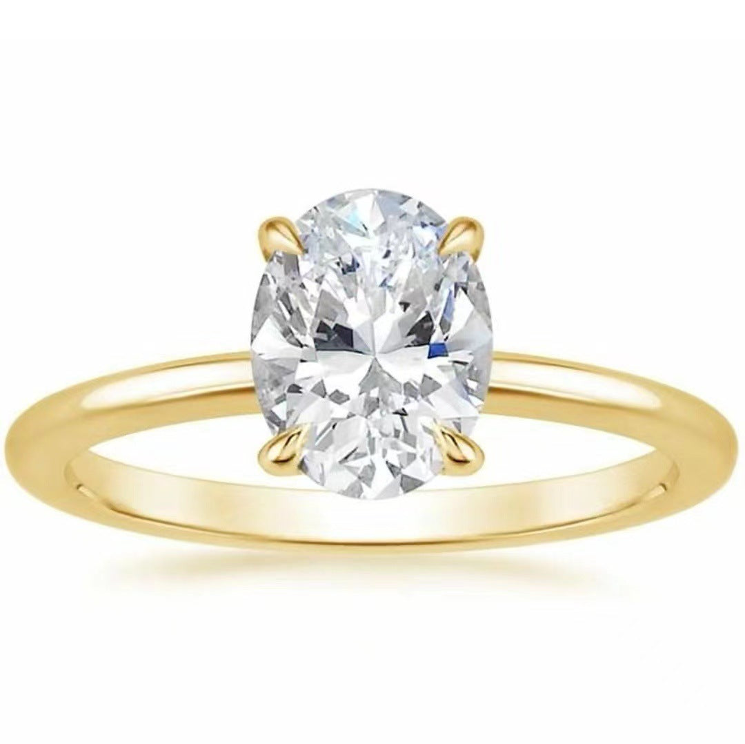 Women's Wedding High Luxury Oval Zircon Series Female Fashion Rings