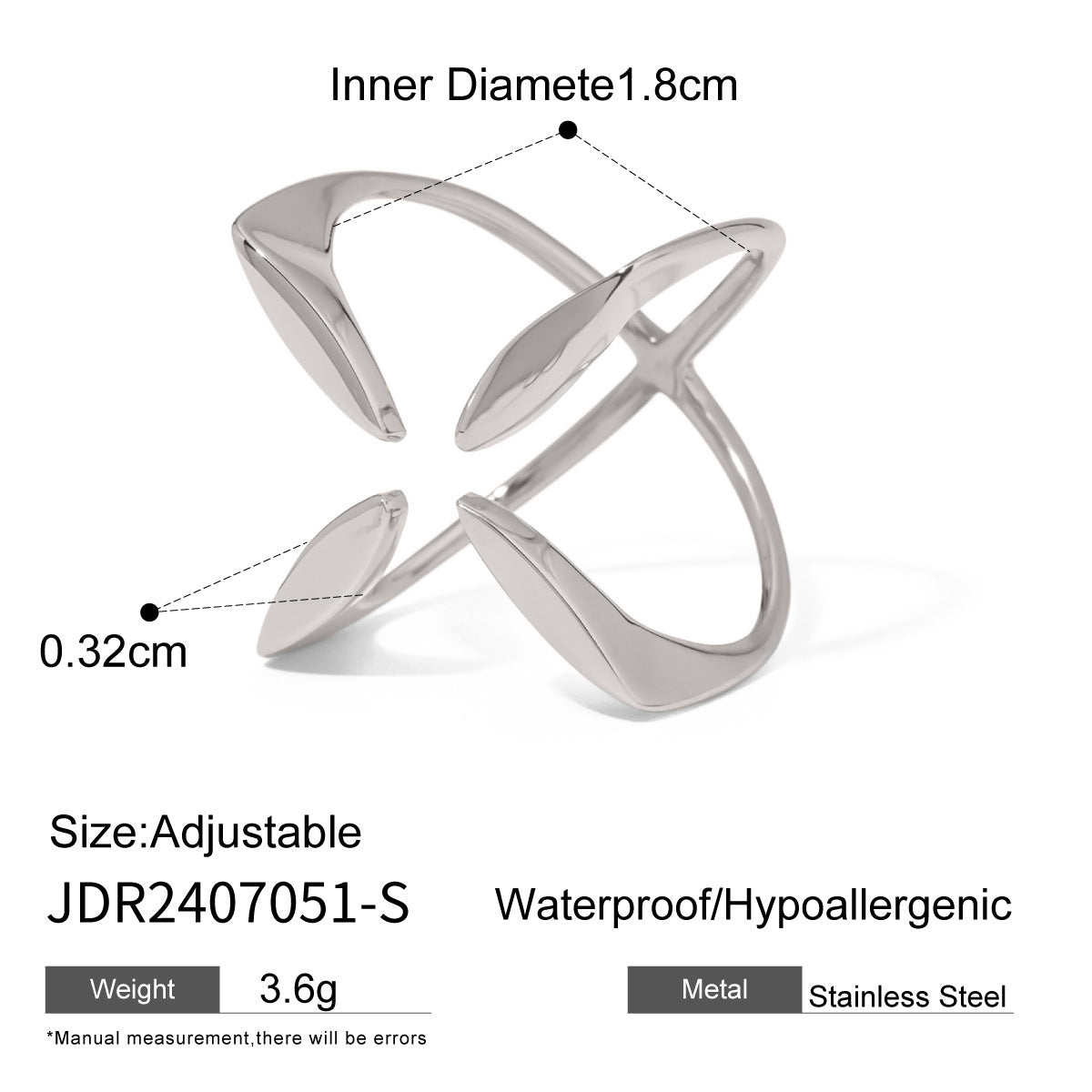 Stainless Steel Exaggerated Open Advanced Sense Rings