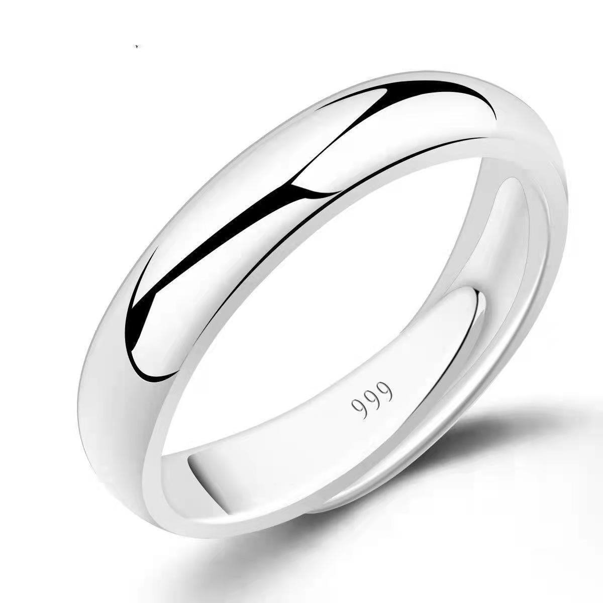 Women's & Men's Stall Sier-plated Smooth Opening Accessories Gold-plated Rings