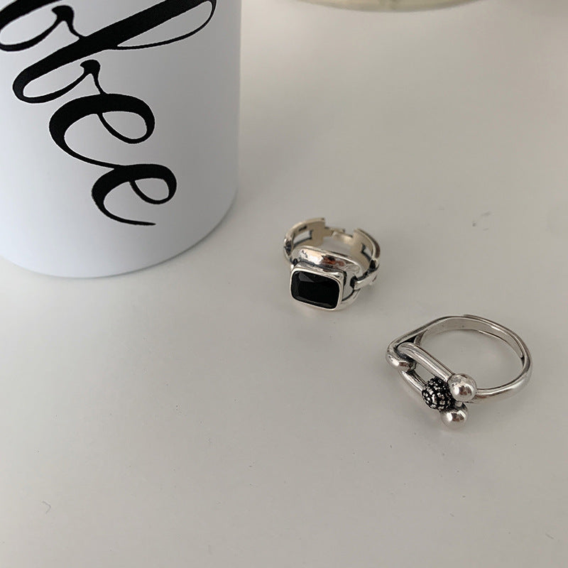 Sier Vintage Horseshoe Switchable Index Finger Rings