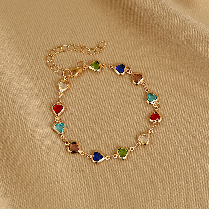 Women's Summer Candy Color Glass Drill Beaded Bracelets