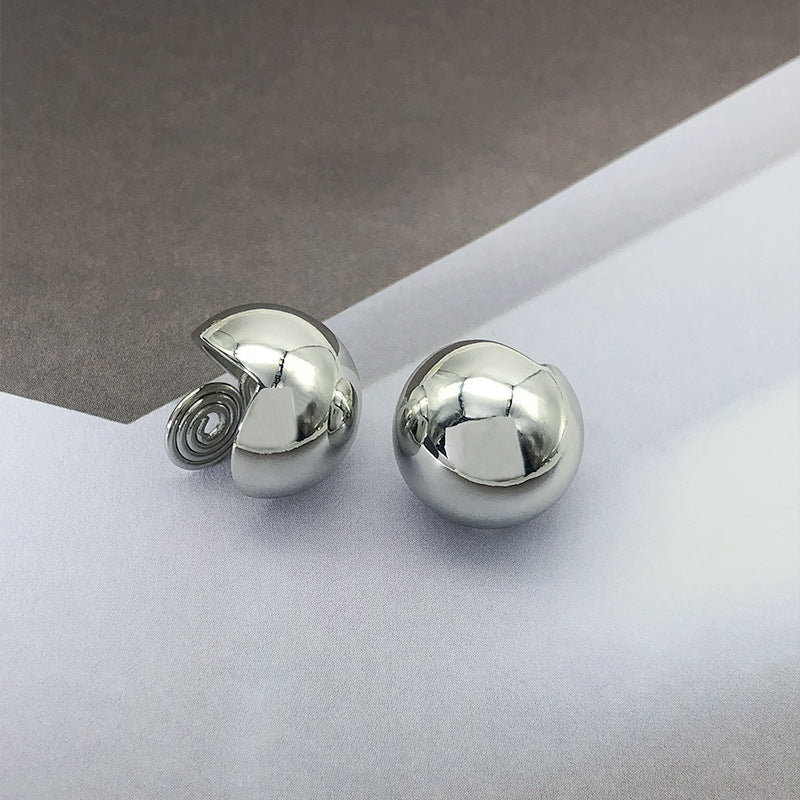 Sier Ear Bright Surface Electroplated Real Gold Cold Earrings