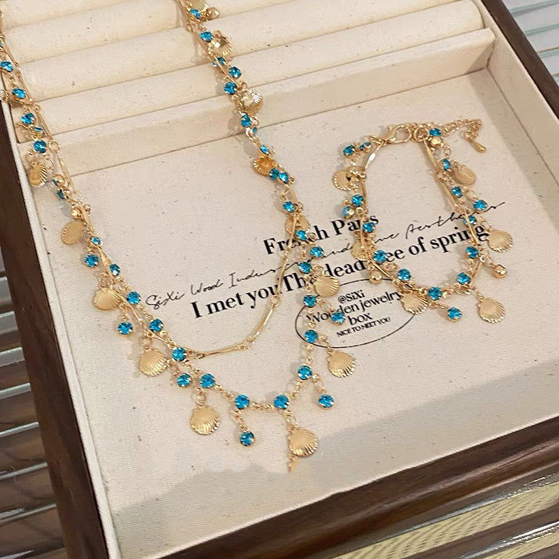 Daughter Of The Sea Blue Zircon Necklaces
