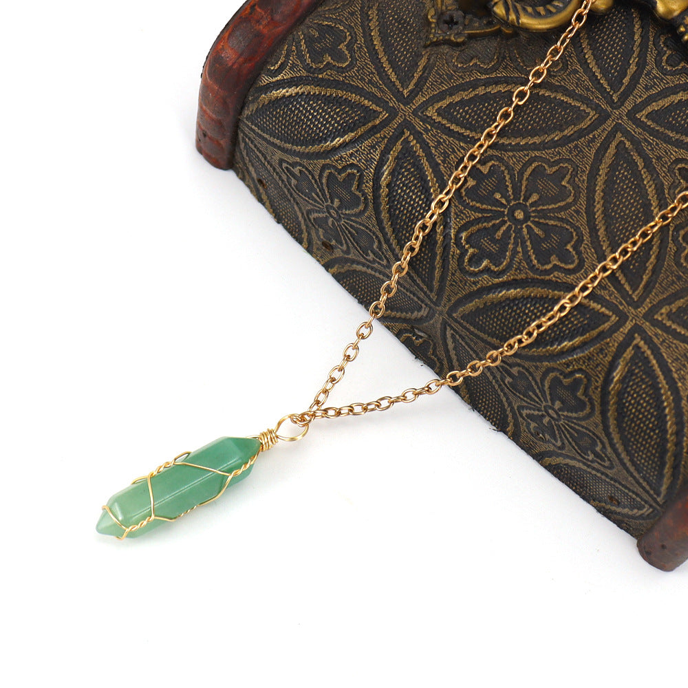Handmade Winding Natural Stone Crystal Agate Necklaces
