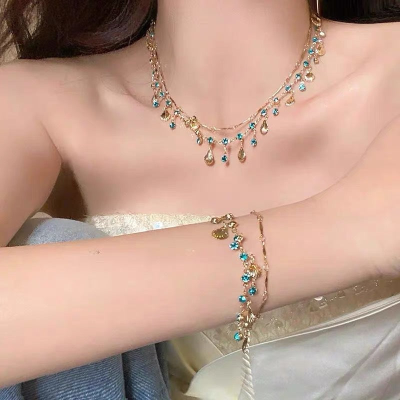 Daughter Of The Sea Blue Zircon Necklaces