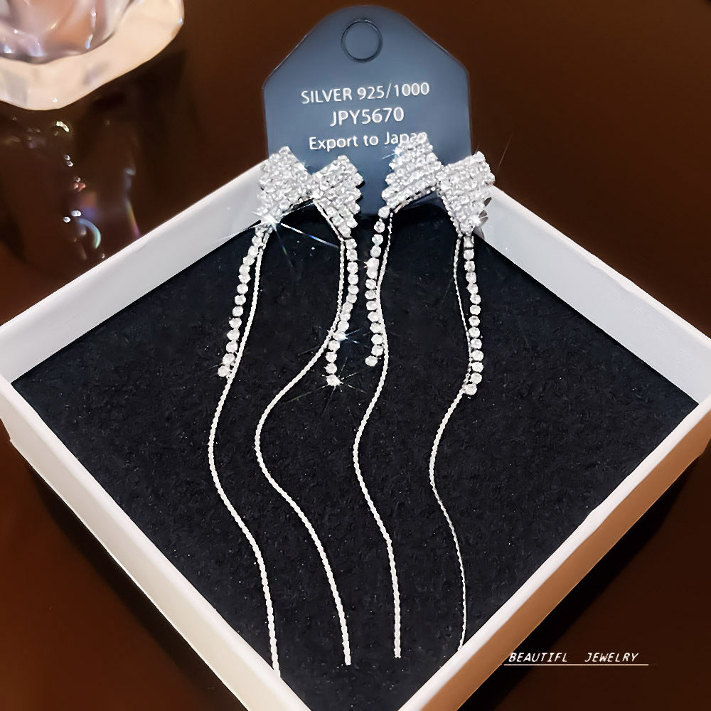 Women's Zircon Tassel High-grade Light Luxury Delicate Earrings