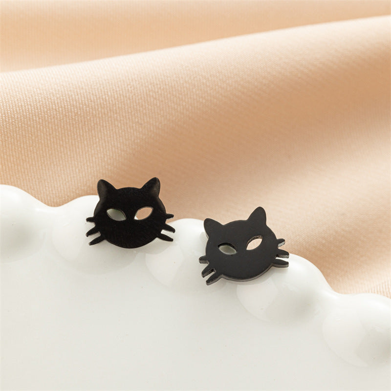 Stainless Steel Cute Simple Cartoon Animal Earrings
