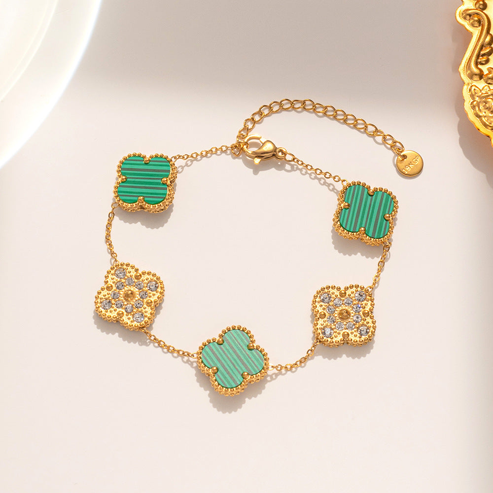 Women's Steel Clover Double-sided Gold Korean Classic Necklaces