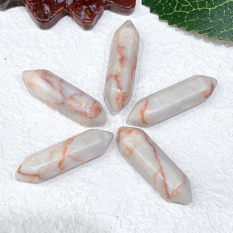 Stone Crystal Bullet Double Pointed Hexagon Prism Pendants
