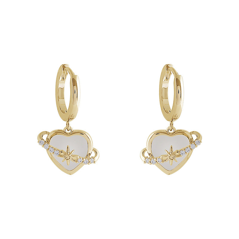 Women's High-grade Light Extravagant Love Heart Opal Earrings