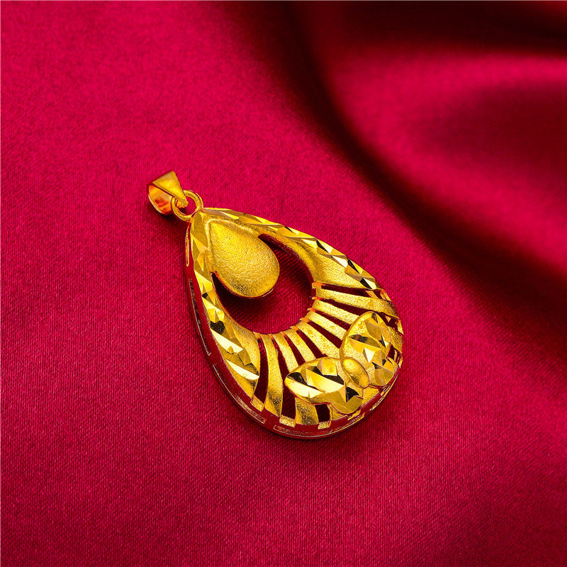 Brass Gold-plated Gourd Water Drop Abacus Pendants
