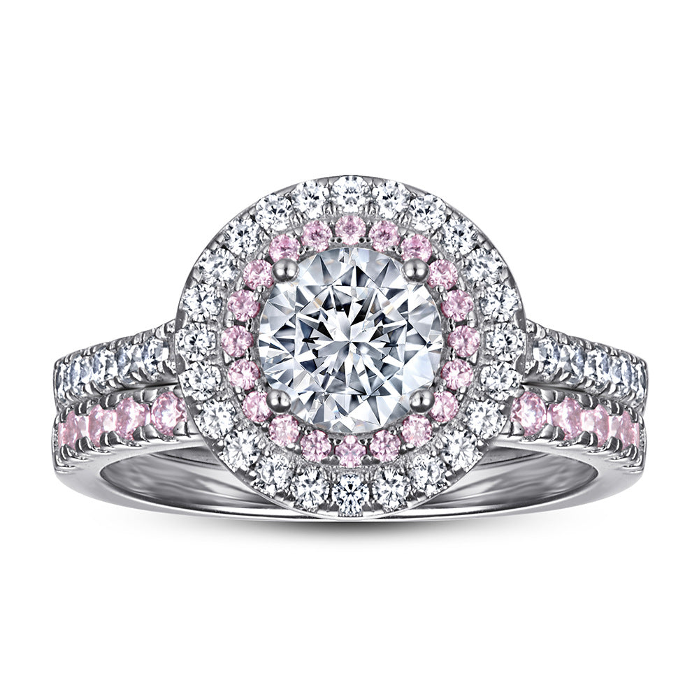 Women's Fashion Sier Sterling Zircon Single Row Rings
