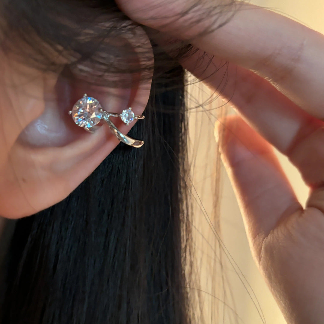 Women's Clip Without Pierced Niche Design Simple Zircon Earrings