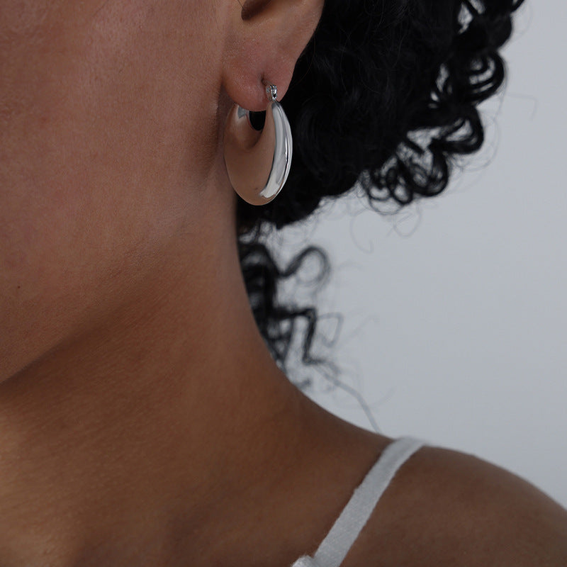 Exaggerated Glossy Temperament Family Niche Metal Earrings