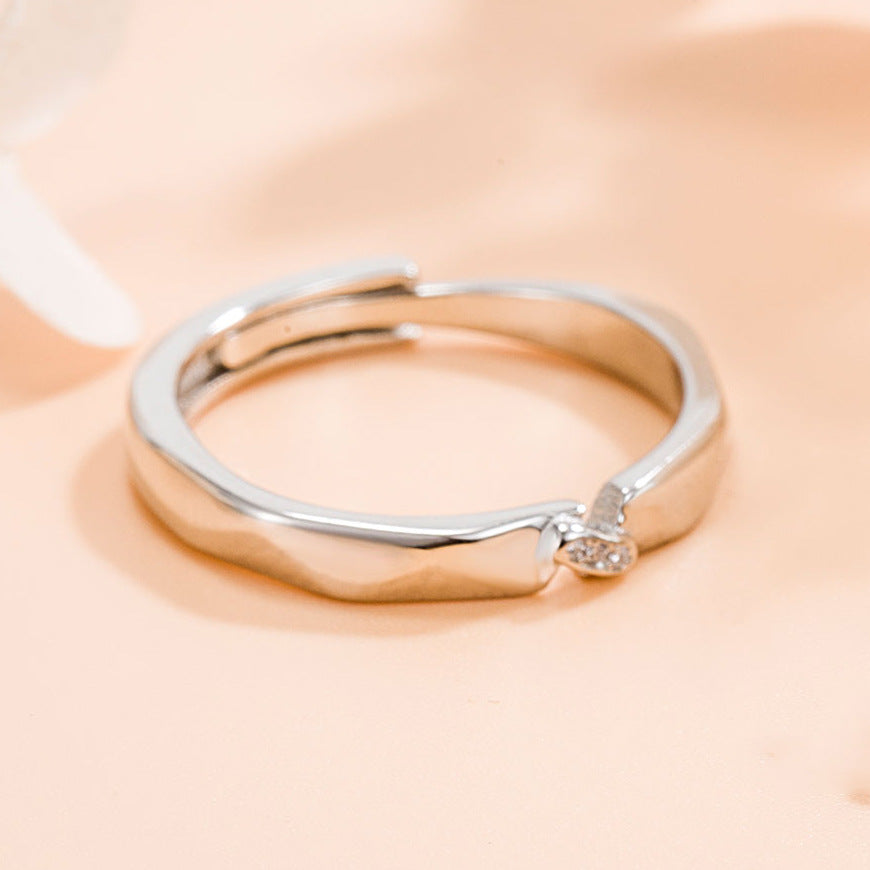 Love Couple Simple Opening Design Valentine's Rings
