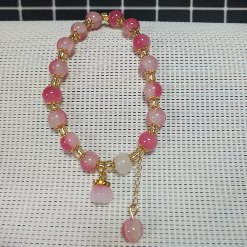 Glazed Gradient Peach Color Ice Crack Bracelets