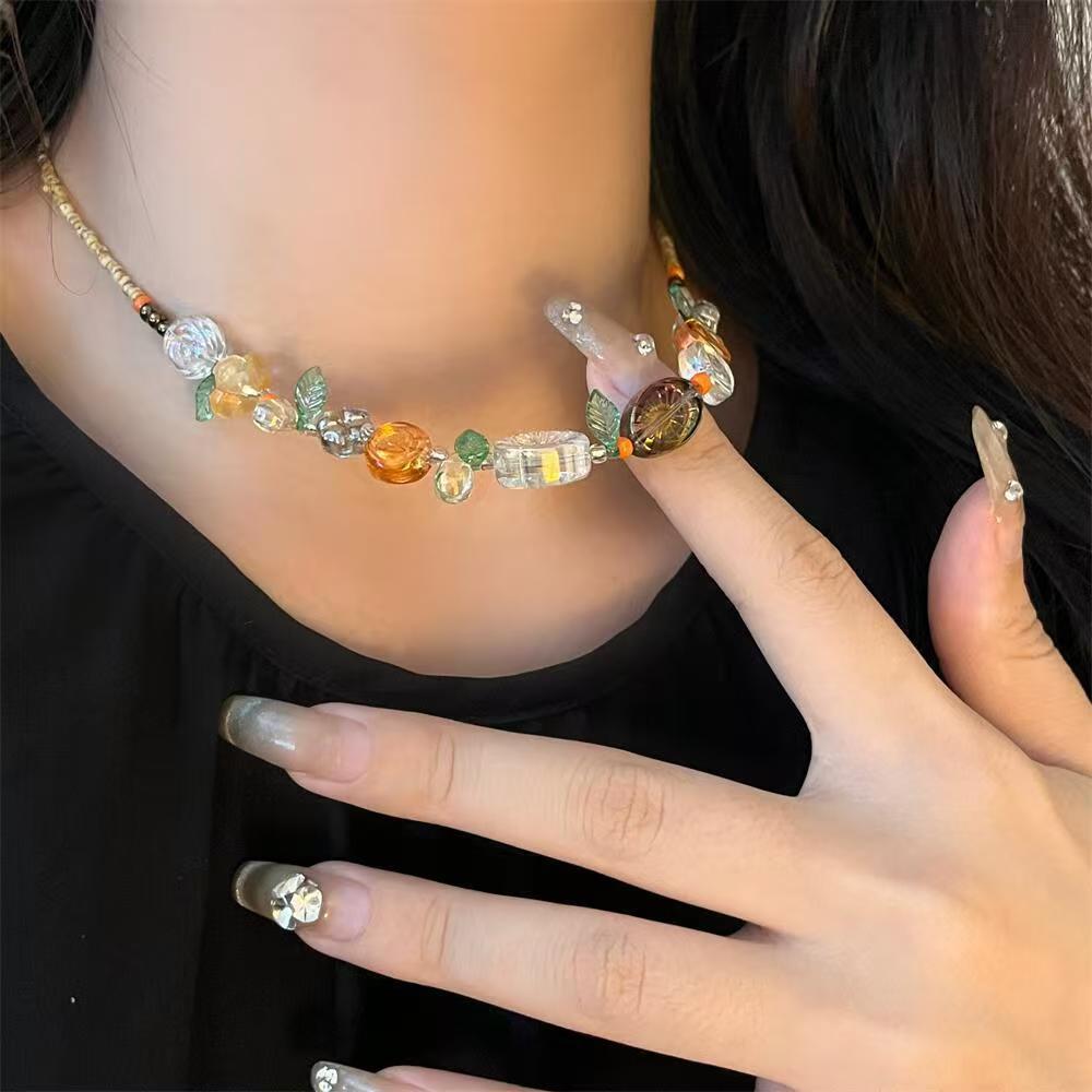 Female Ethnic Colorful Personality Niche Retro Necklaces