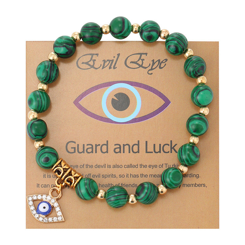 Women's Pink Zebra Stone Devil's Eye Basketball Bracelets
