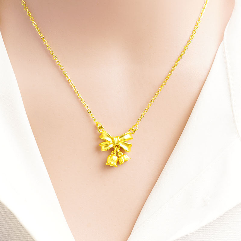 Bow Simulation Brass Decoration Vietnam Alluvial Gold Pendants