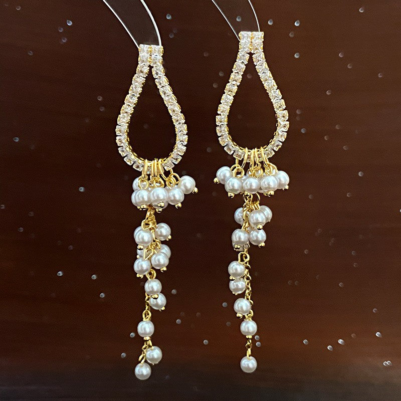Fashion Zirconia Micro Inlaid Zircon Long Earrings