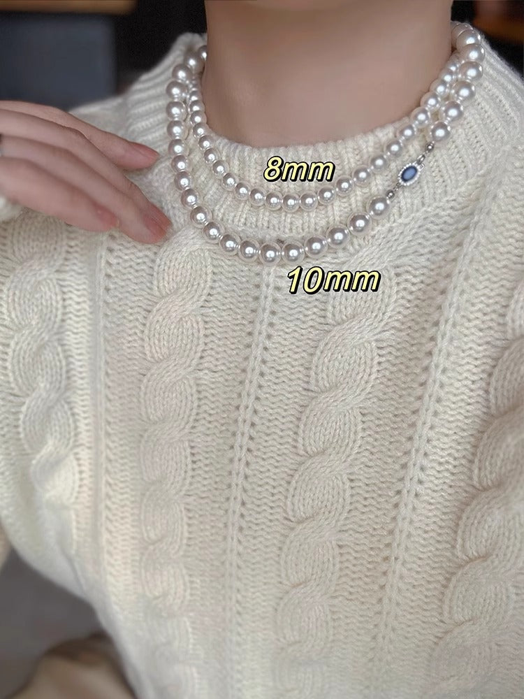 Women's Buckle Ni Pearl High-grade Sweater Chain Temperament Entry Necklaces