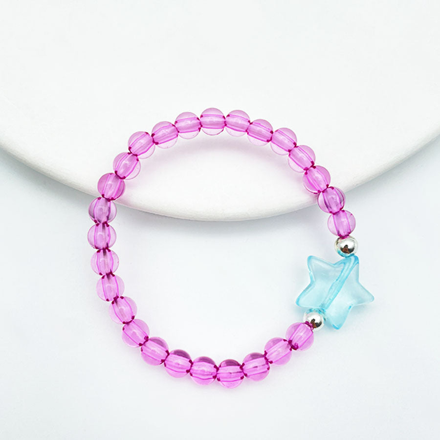 Children's Ornaments Colorful Starfish Beaded Crystal Acrylic Bracelets