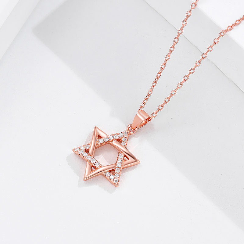 Women's Hexagram Simple Sterling Sier Ornament Design Necklaces