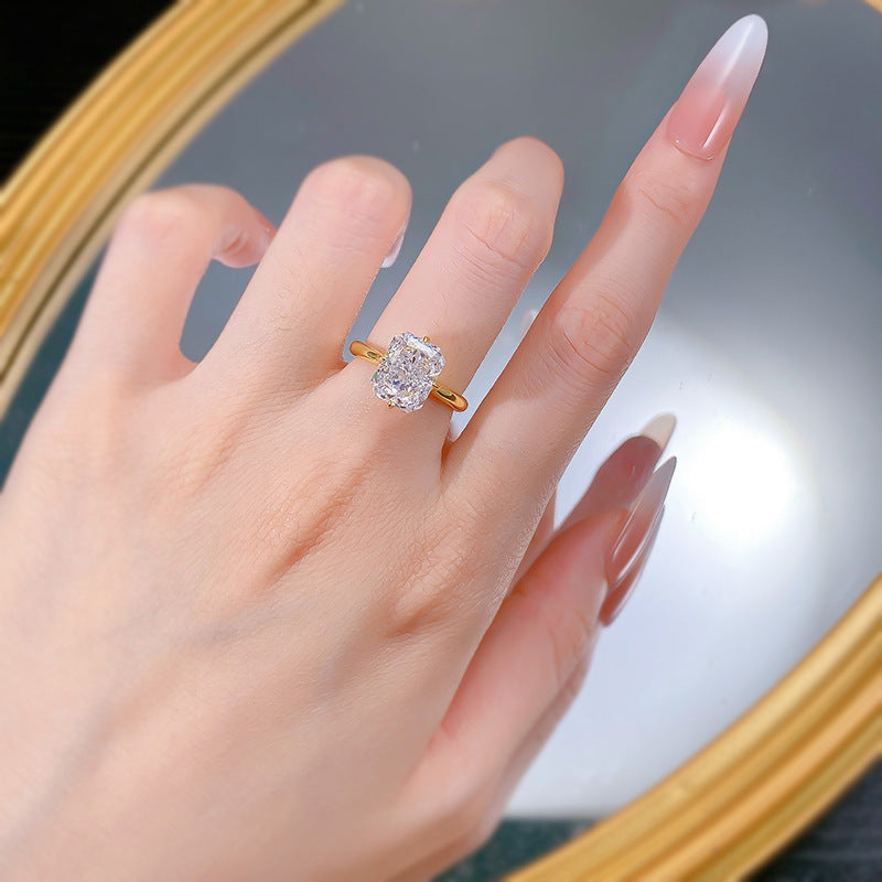 Plated Imported High Carbon Rhinestone White Rings