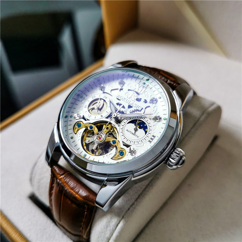 Men's Watch Automatic Waterproof Tourbillon Hollow Out Mechanical Watches