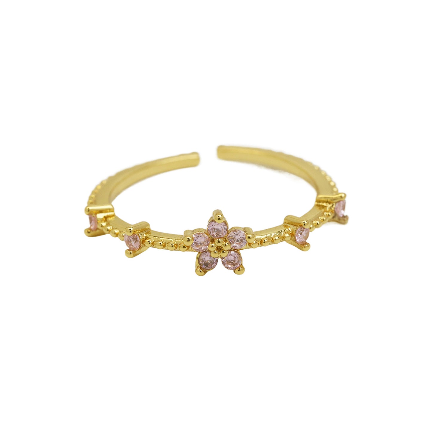 Women's Color Zirconium December Birthday Stone Little Flower Rings