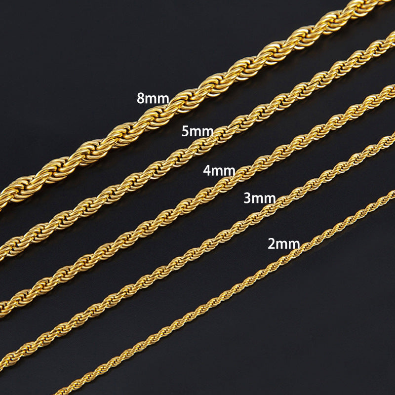 Women's Stainless Steel Gold Hip Hop Fashion Necklaces