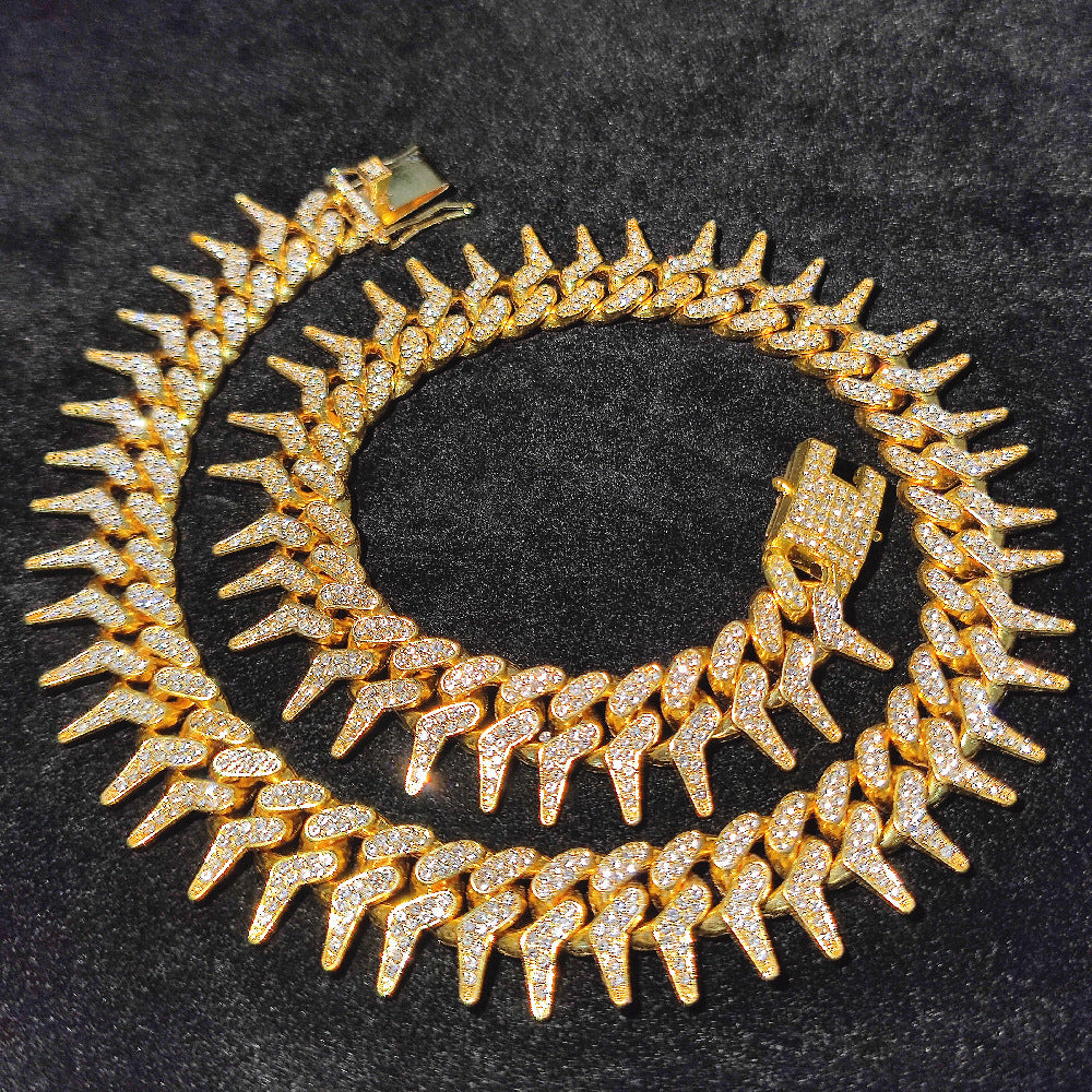 Grotesque Hip Hop Unilateral Jing Thorn Comb Shape Necklaces