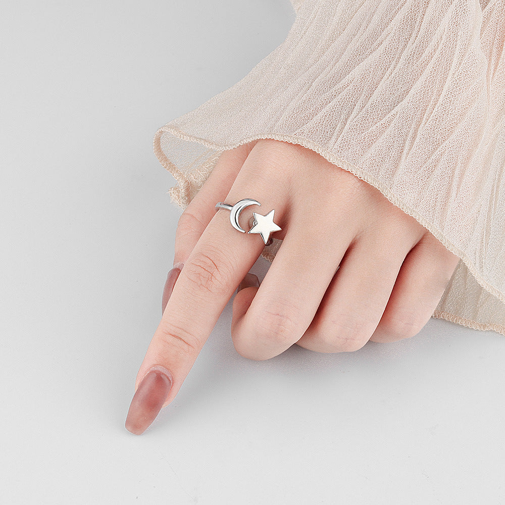 Female Opening Rotatable Adjustable Star Moon Rings