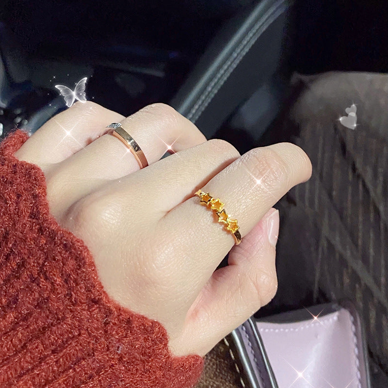 Bow Female Niche Design Trendy Princess Rings