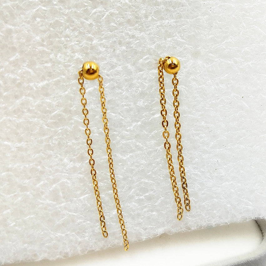 Style Titanium Steel Silicone Vacuum Gold-plated Ornament Accessories Earrings