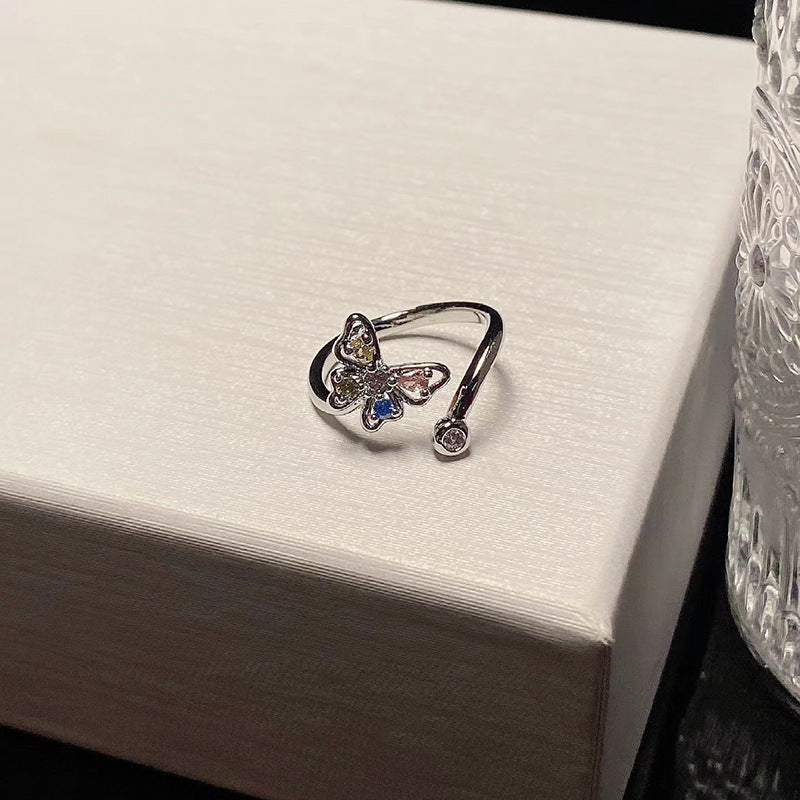 Painting Niche Butterfly Series Drip Open Rings