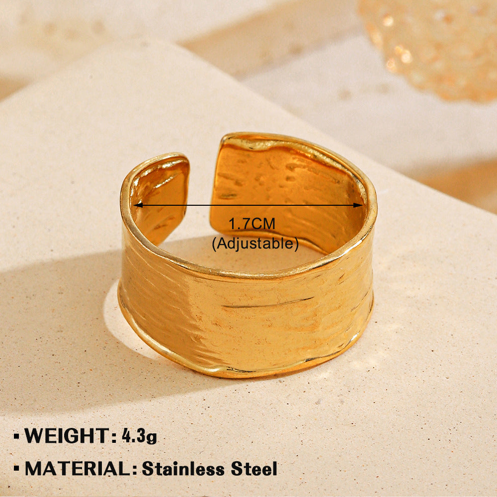 Pattern Heart-shaped Open Female Personality Wide Face Rings