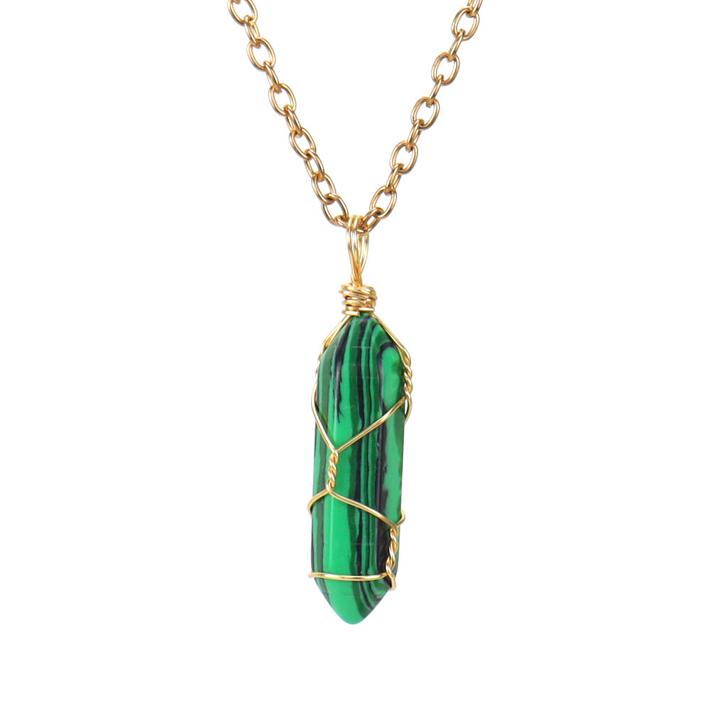 Handmade Winding Natural Stone Crystal Agate Necklaces